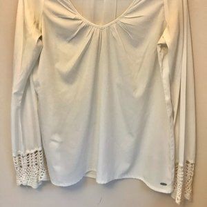 rip curl silky top with knit cuffs